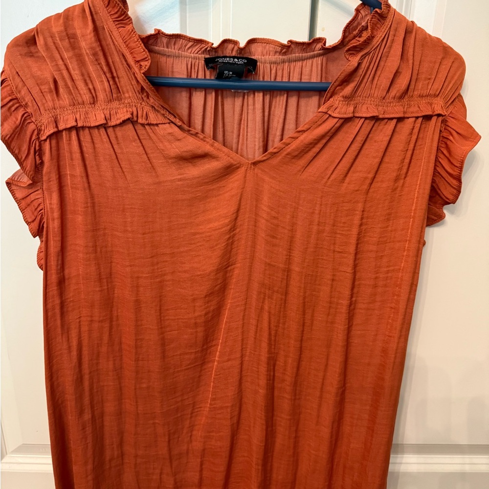 Orange Ruffled Women's Top